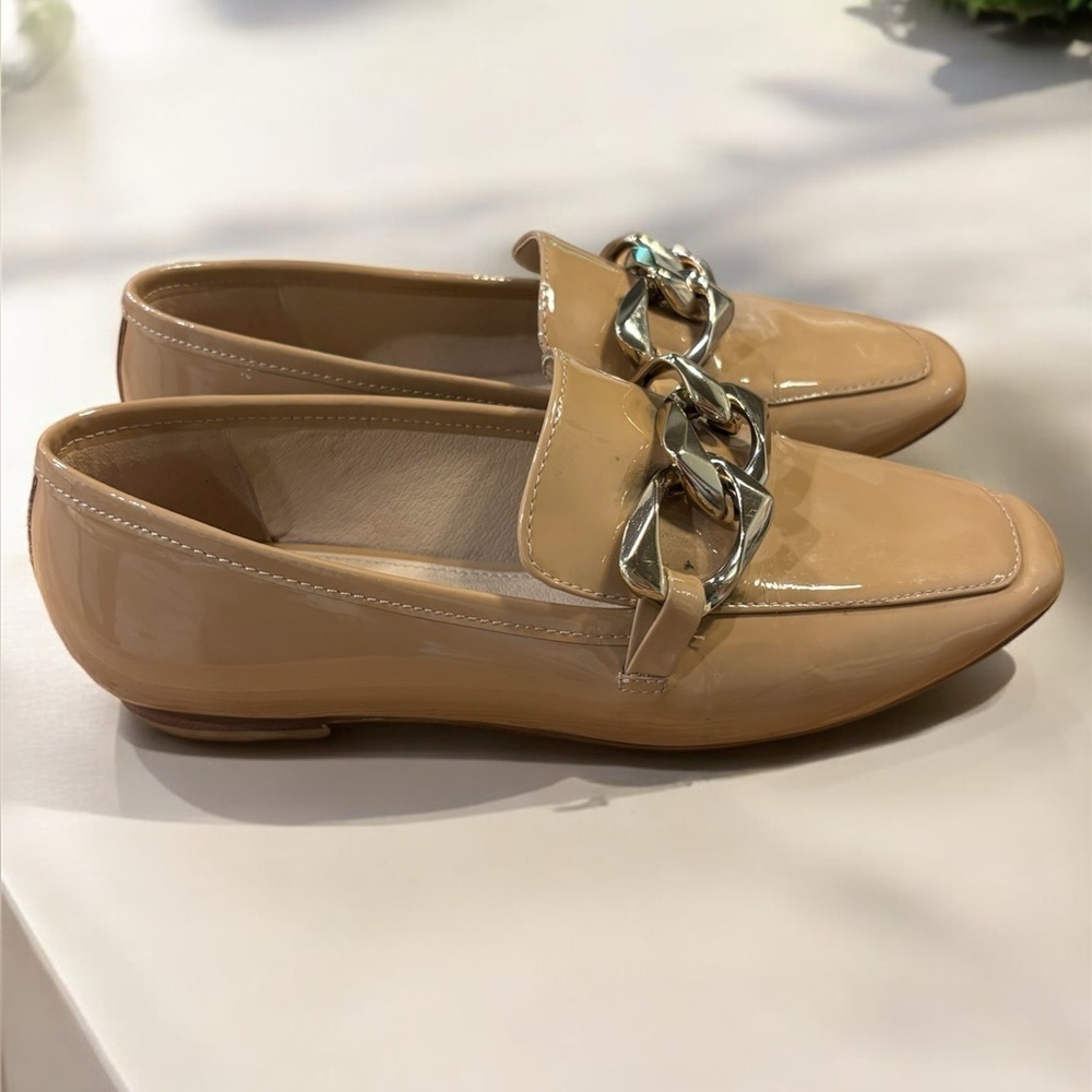Carvela KURT GEIGER REBEL LOAFER BLUSH PATENT CHAIN size 36.5 US 6.5 - Picture 2 of 10